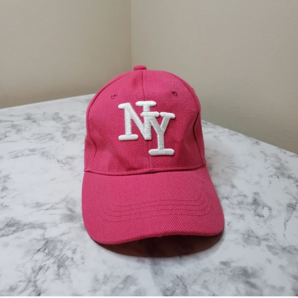 NY Embroidered Pink Baseball Cap